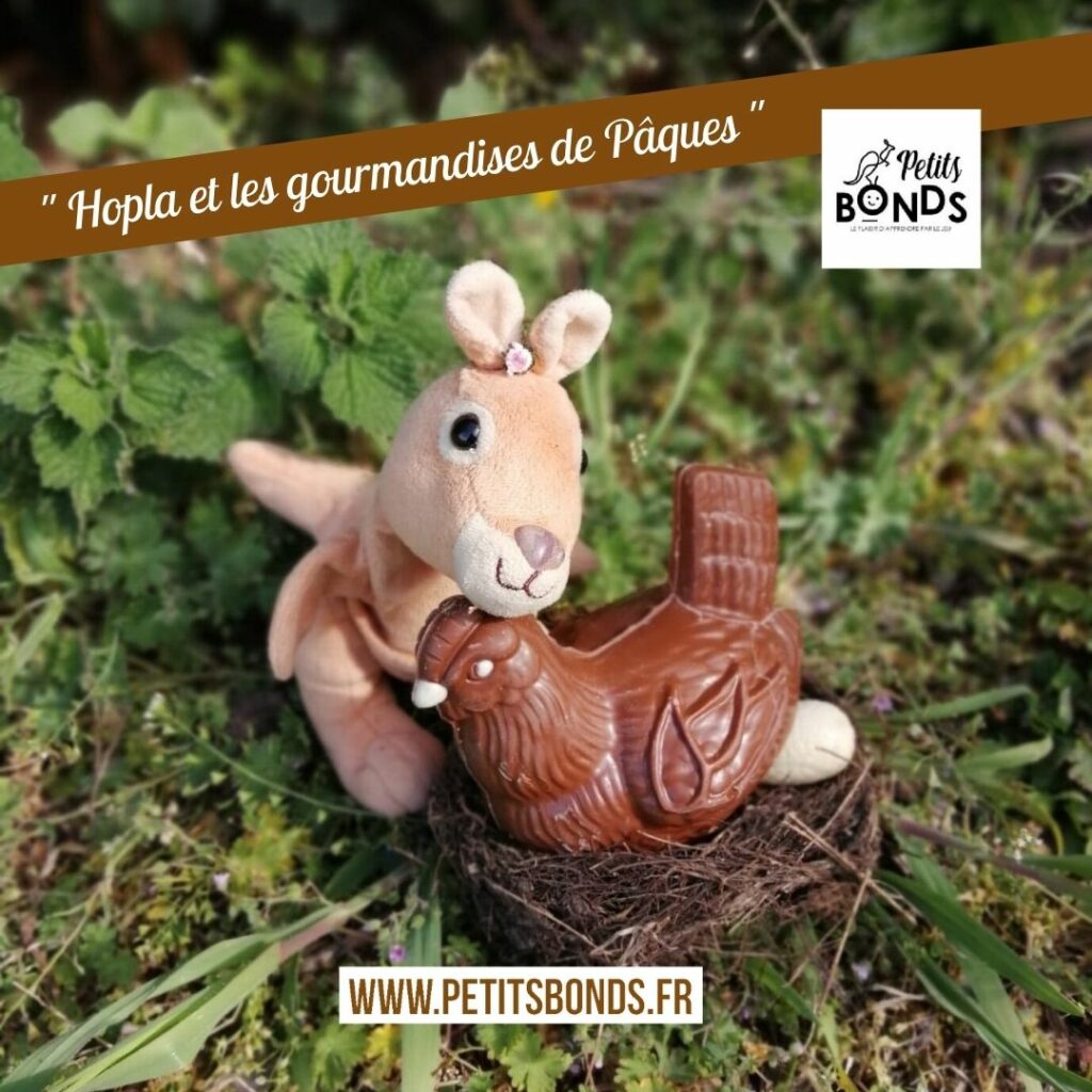 Hopla marionnette kangourou de Petits Bonds et la chasse aux oeufs