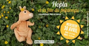 Hopla marionnette kangourou de Petits Bonds à la médiathèque l'Ancre de Condrieu