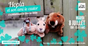 Hopla marionnette kangourou de Petits Bonds à la bibliothèque de Loire-sur-Rhône le 8 juillet 2025
