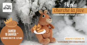 Hopla marionnette kangourou de Petits Bonds à la médiathèque St Georges d'Esperanche
